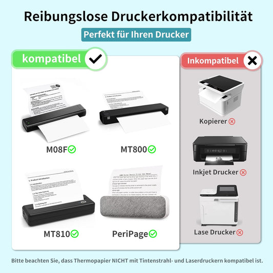 Papier Thermique à Séchage Rapide A4 pour Imprimante Portable
