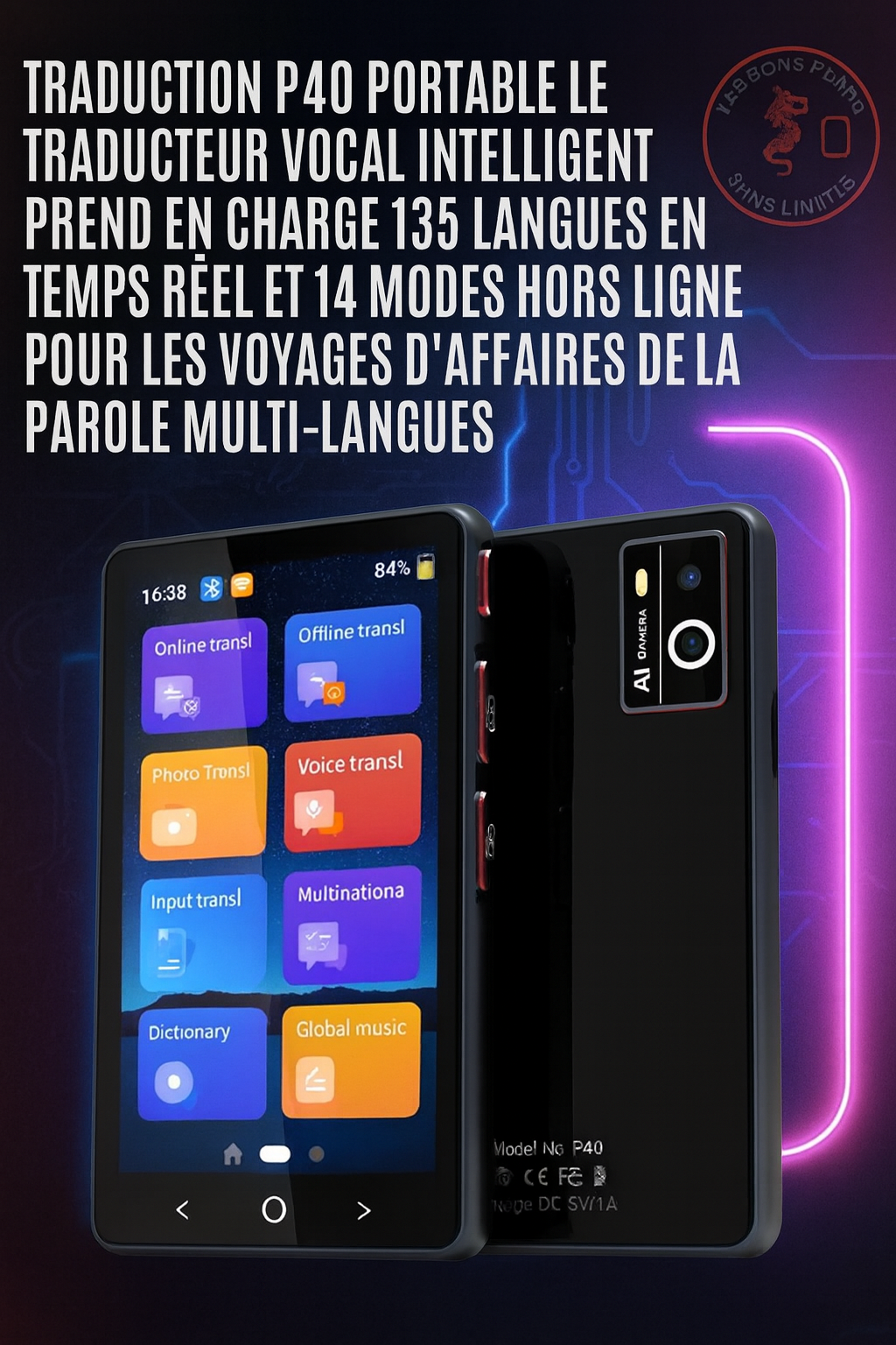 Traducteur Vocal Intelligent Portable – Traduction Instantanée Multilingue
