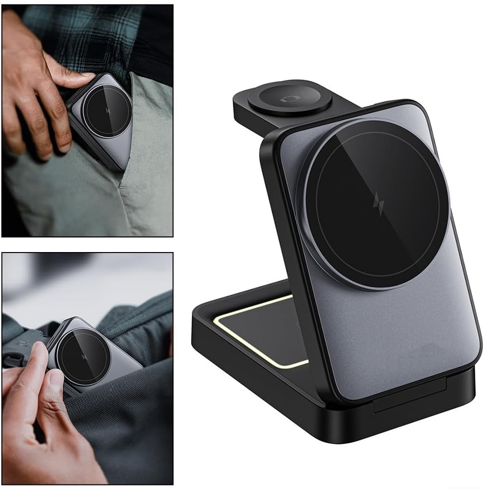 Support de charge magnétique sans fil 3 en 1 pour iPhone Station de charge rapide